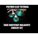 Faux Chatoyant Malachite jewelry set