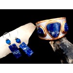 Faux lapis, silver and gold set